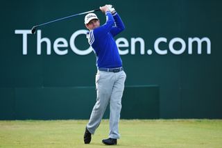 Erik Compton plays in the 143rd Open Championship at Royal Liverpool