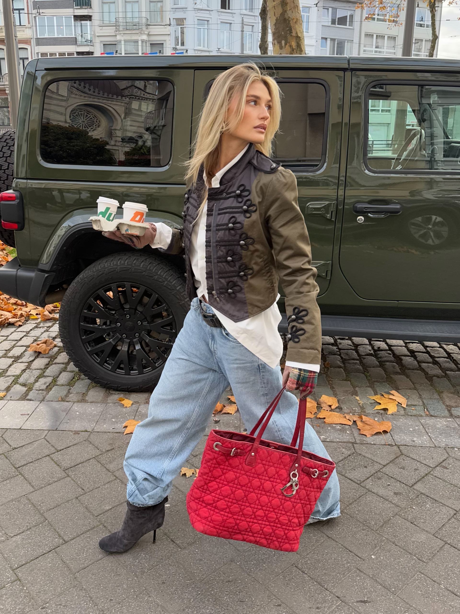 An image of a woman wearing best fitted fall jacket 2026
