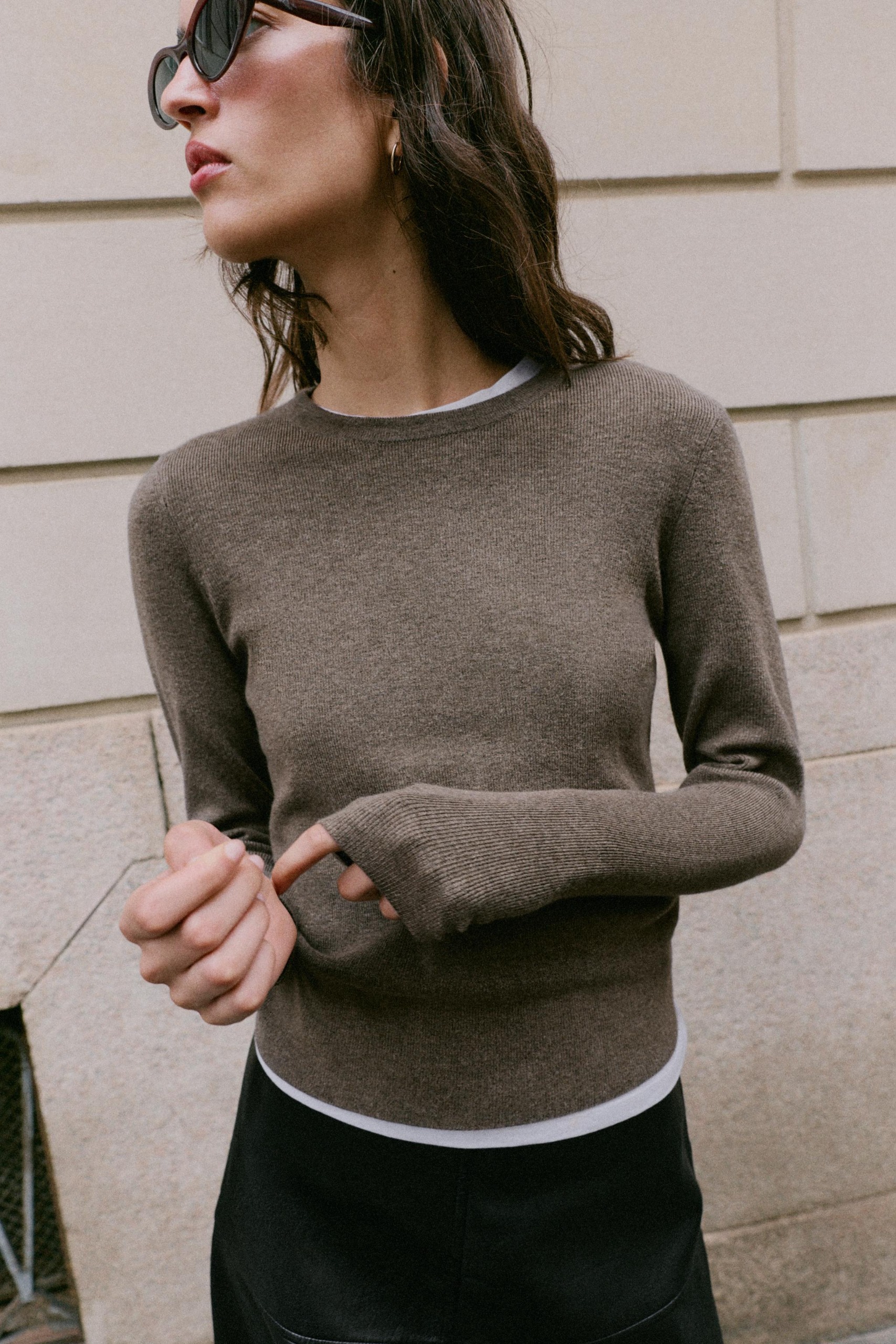 Soft-Touch Knit Jumper - Taupe Grey - S