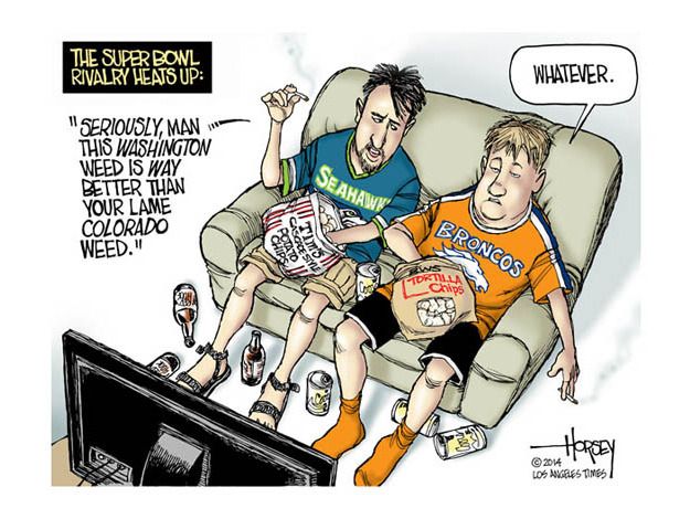 Editorial cartoon Super Bowl marijuana