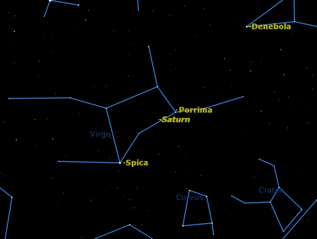  On the night of April 3 and 4, 2011, Saturn will be in opposition, located directly opposite to the sun in the sky. 