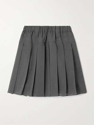 Pleated Twill Mini Skirt