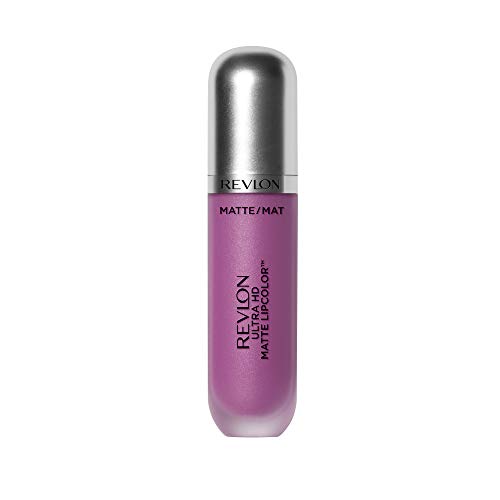 Revlon Ultra Hd Matte Lipcolor, Velvety Lightweight Matte Liquid Lipstick in Plum / Berry, Crush (670), 0.2 Oz