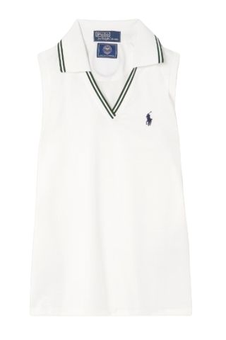 + Wimbledon Appliquéd Embroidered Recycled-Piqué Tank