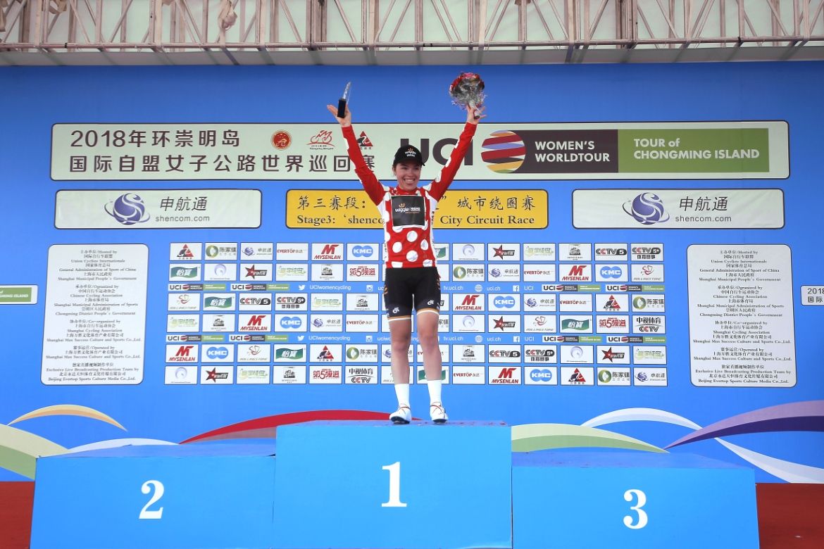 Lucy Garner wins the mountains classification at the Tour of Chongming Island