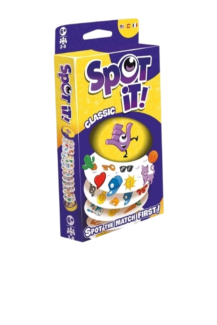 Asmodee, Asmodee Spot It! Classic Card Game (2024 Refresh) - Eco-Blister Edition, 5-In-1 Visual Perception Game for Quick Reflexes and Family Fun, Ages 6+, 2-8 Players, 10 Minute Playtime