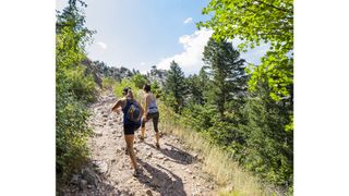 Two women hiking near Boulder Colorado