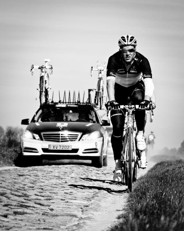 A picture of Wouter Weylandt a few days before Paris-Roubaix. W108.