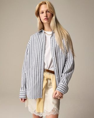 Étienne Oversized Shirt in Striped Cotton Poplin