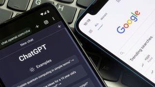 ChatGPT and Google side-by-side