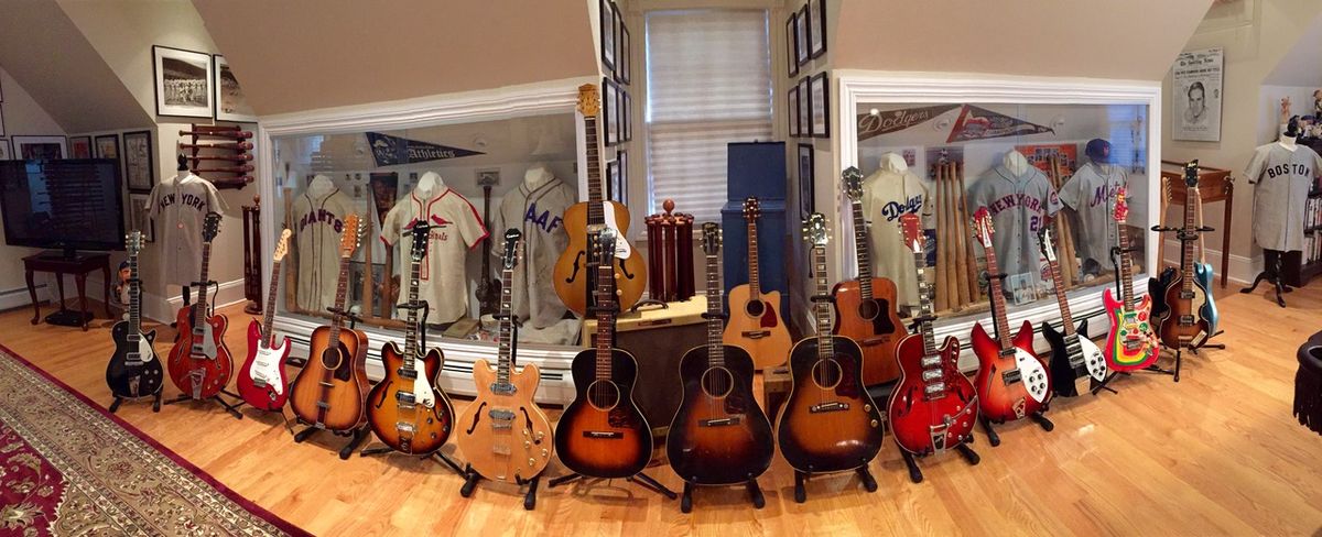 A look at Chip Sgro's impressive collection of guitars (and baseball memorabilia).