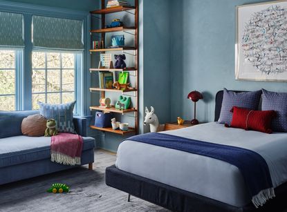 A child's blue bedroom