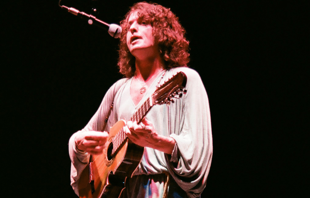 Jon Anderson of Yes performs on stage at Wembley Arena, on October 28th, 1978 in London, England. (Photo by Pete Still/Redferns)