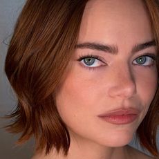 A close up of Emma Stone's makeup by Nina Park