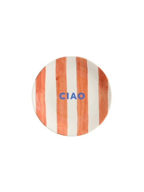 Text-motif porcelain medium plate