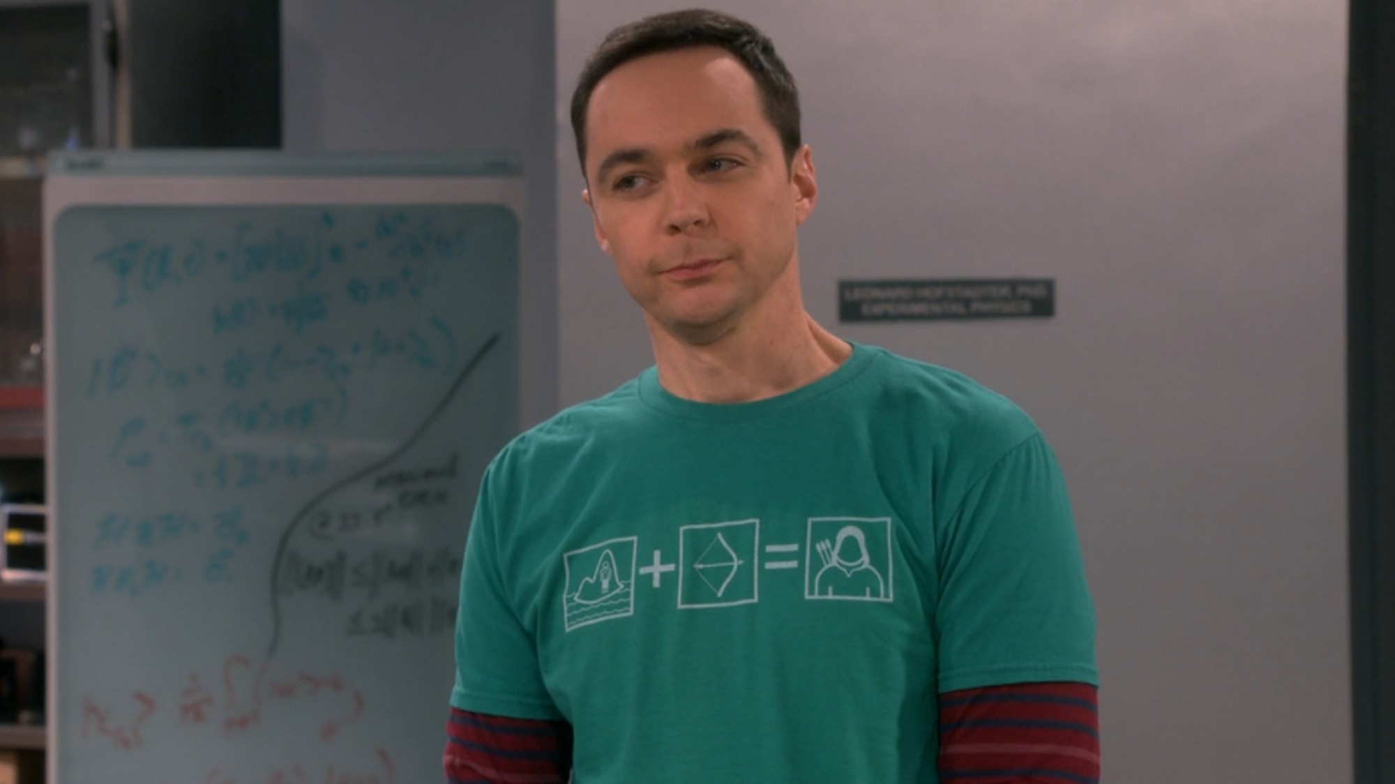 Jim Parsons as Sheldon Cooper on The Big Bang Theory.