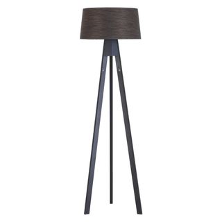 Dark Stained Wooden Tripod Floor Lamp Base
