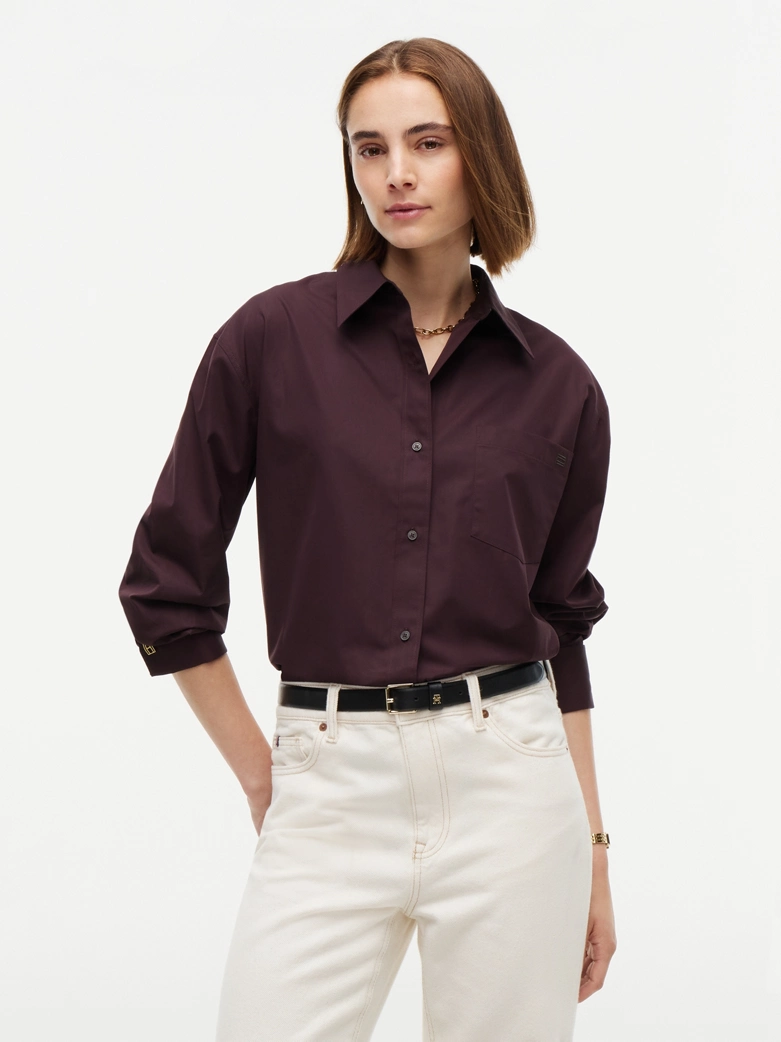Relaxed Fit Double Cuff Poplin Shirt