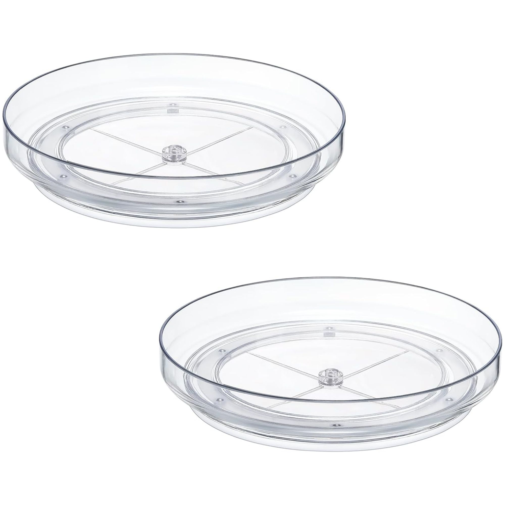 Two clear acrylic Lazy Susans