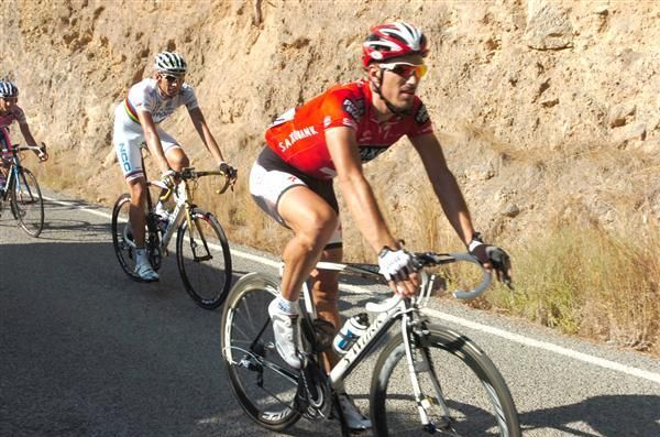 Fabian Cancellara (Saxo Bank) and Alessandro Ballan (Lampre-NGC)
