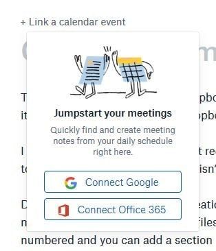 Dropbox calendar