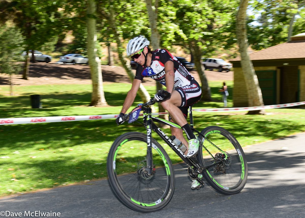 Stephen Ettinger (Sho-Air Cannondale) riding the pavement with two laps to go