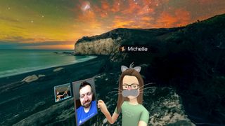 Matt and I taking a selfie inside Facebook Spaces