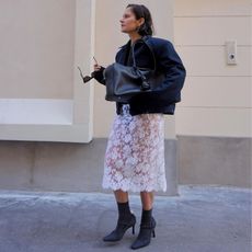 How to style a sheer skirt in winter