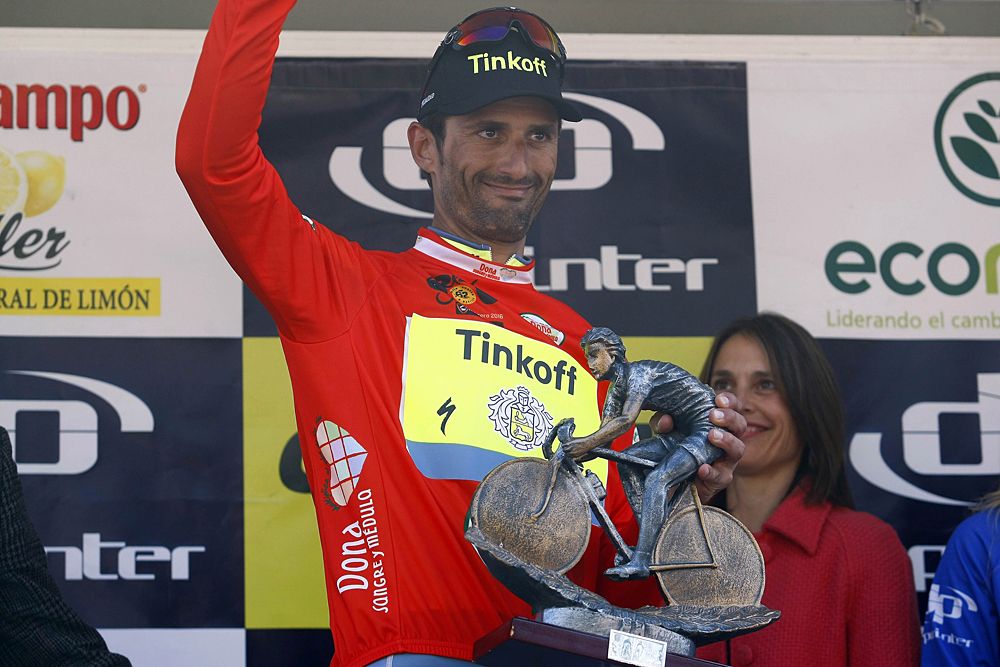 Daniele Bennati (Tinkoff Team) wears the first leader's jersey at Ruta del Sol