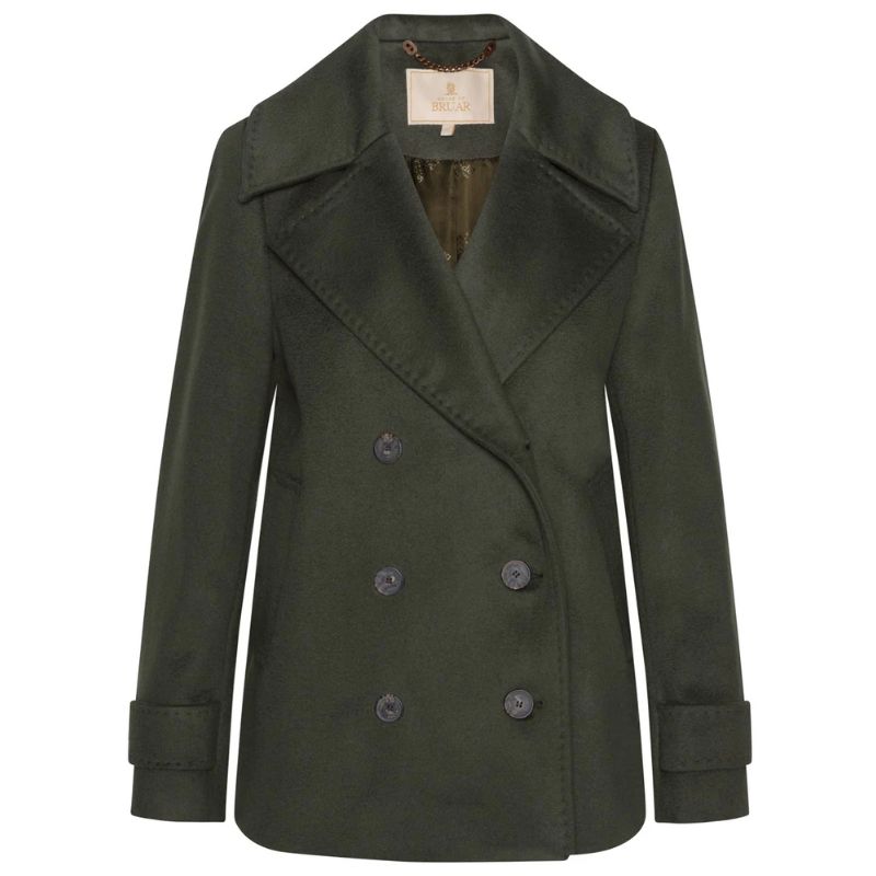 Ladies Wool Cashmere Double Breasted Coat cut out