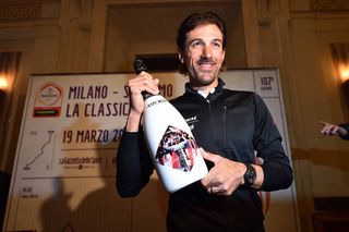 Birthday boy Fabian Cancellara gets some bubbly to celebrate