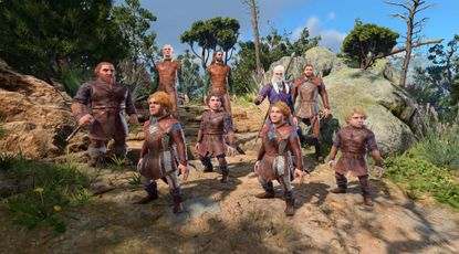 Off-brand Fellow Of The Ring pose in Baldur's Gate 3.