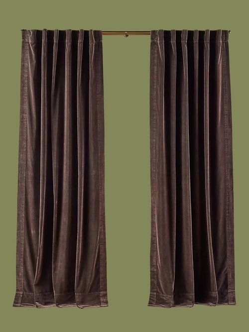 Trova Velvet Curtain in Chocolate