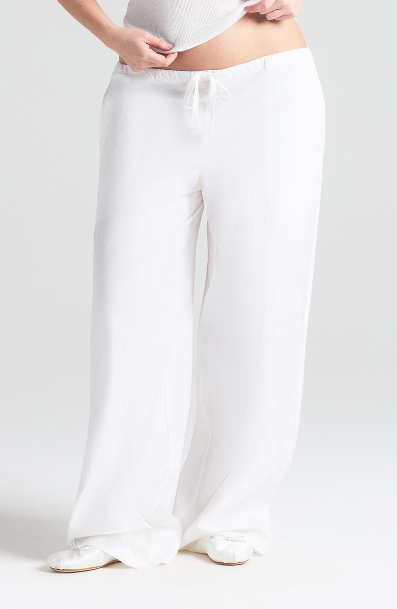 Cotton Poplin Straight Leg Pants