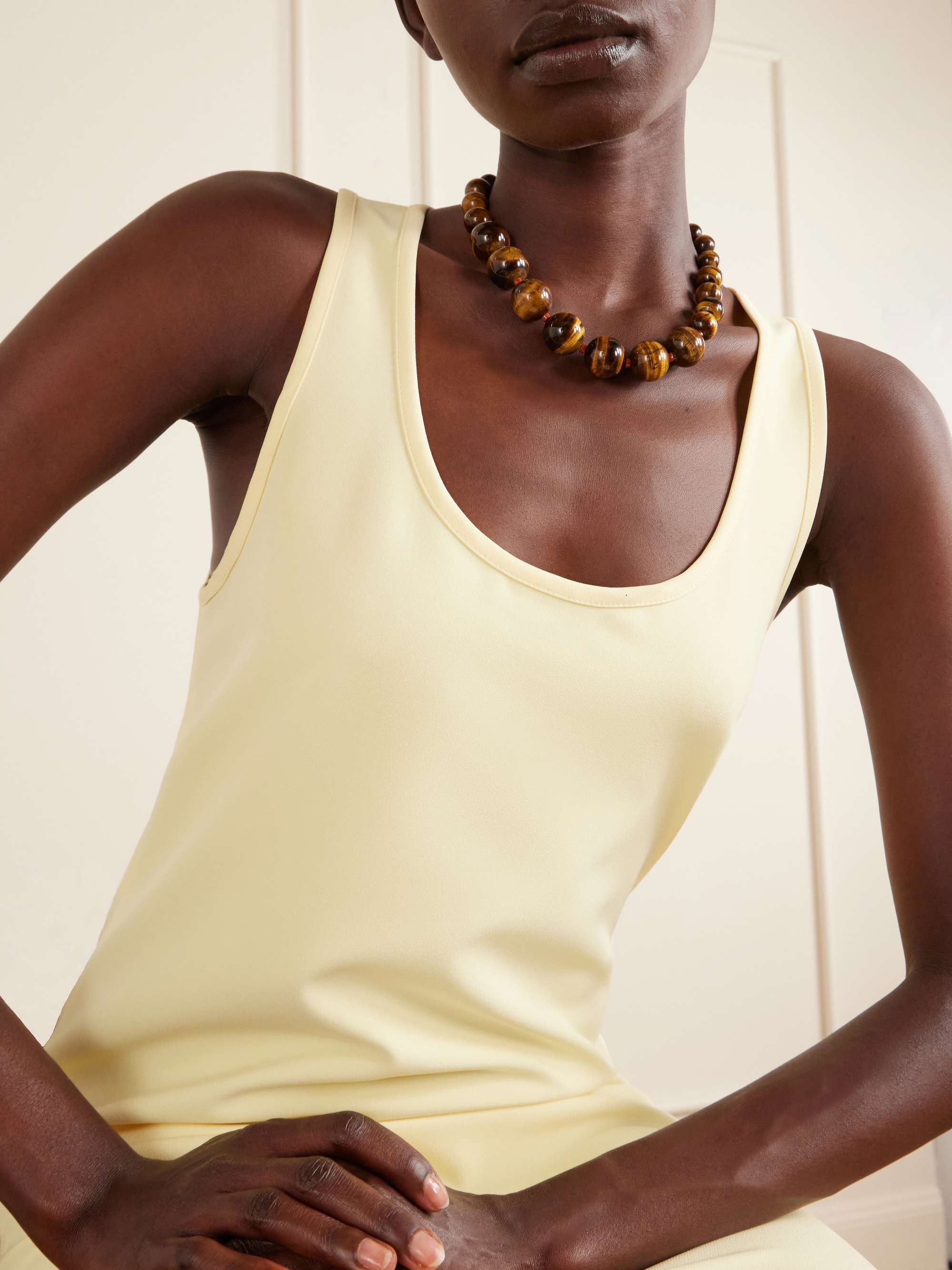 The Very Big Bead Stone Tiger's Eye Necklace