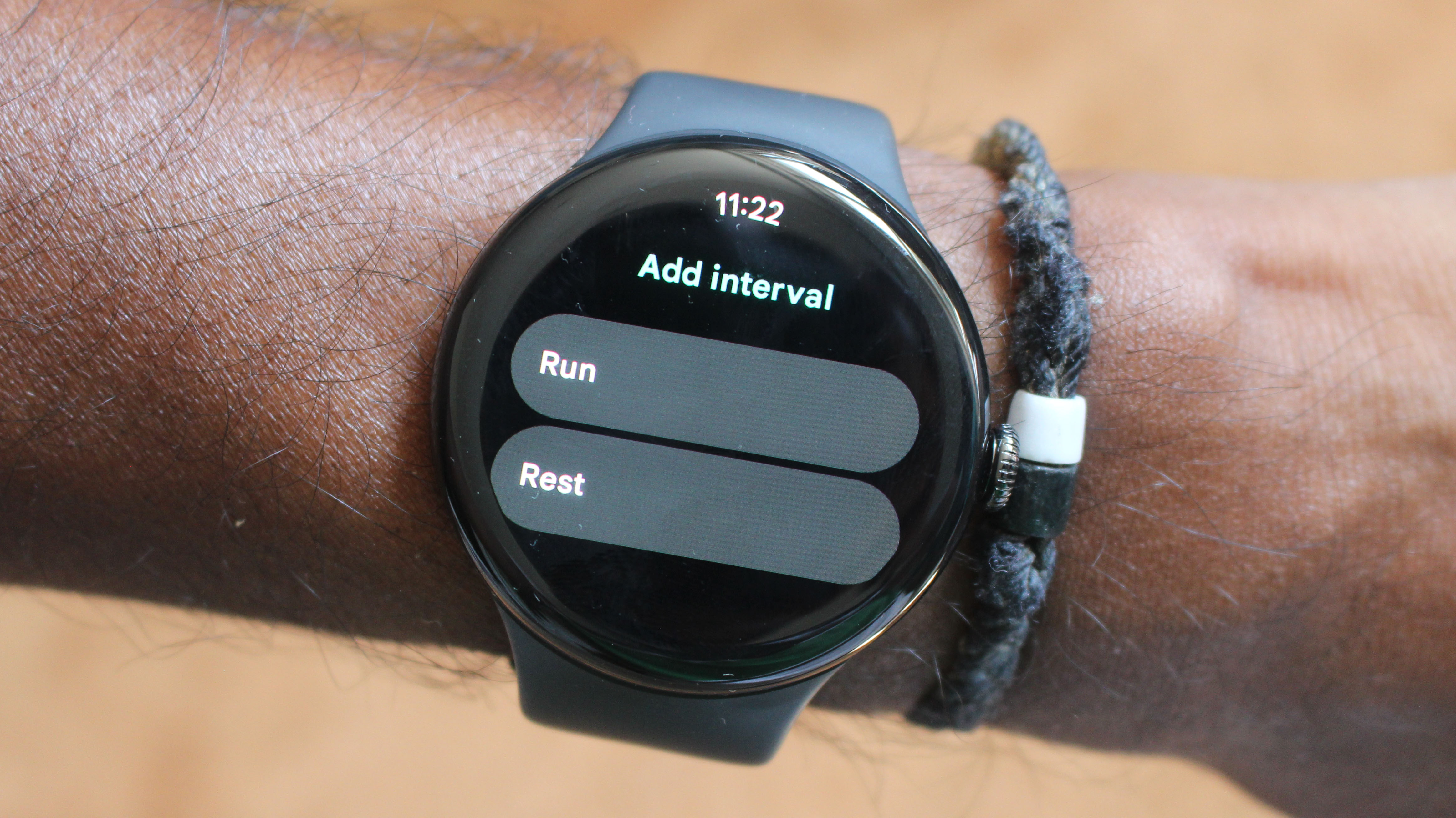 a photo of a custom running workout on the Google Pixel Watch 3