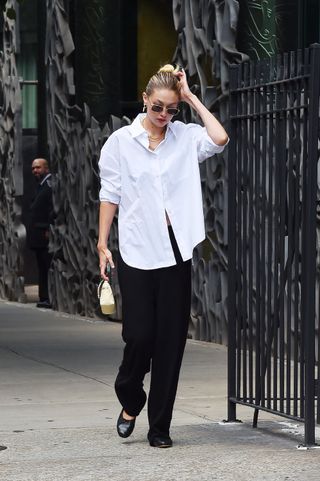 Gigi Hadid is seen on August 11, 2023 in New York, New York.