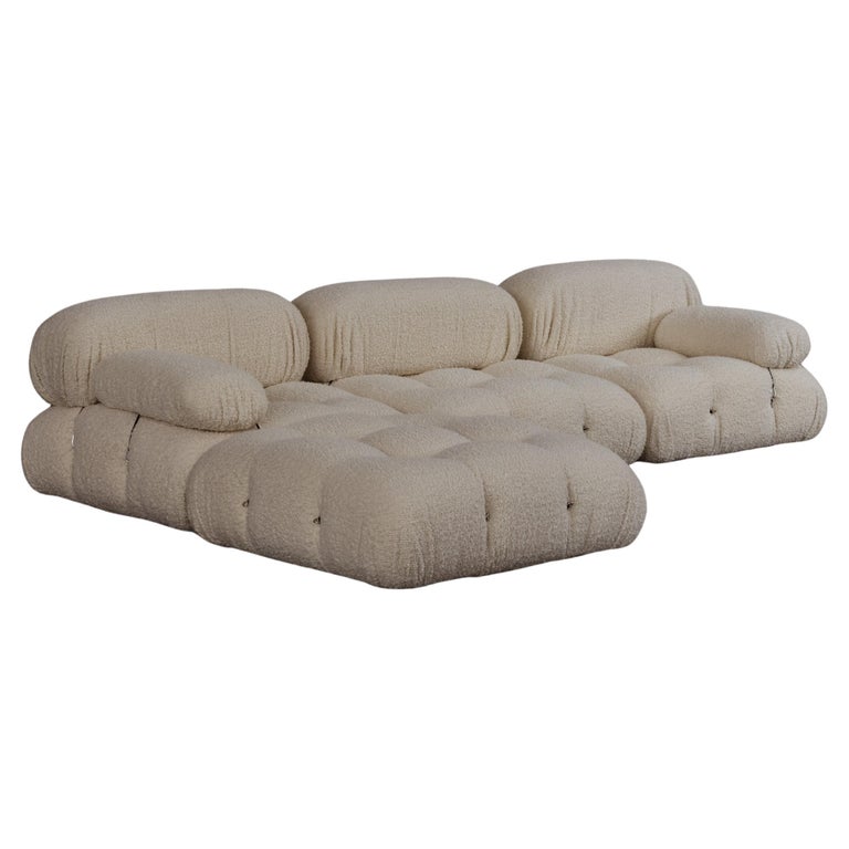 Mario Bellini "camaleonda" Sofa for B&amp;amp;b Italia, Ivory Boucl&amp;eacute;, 1970, Set of 4