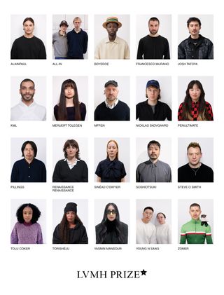 a list of designers recognized in the LVMH prize semifinalists for 2025