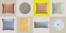 Product grid with cushions for sofas