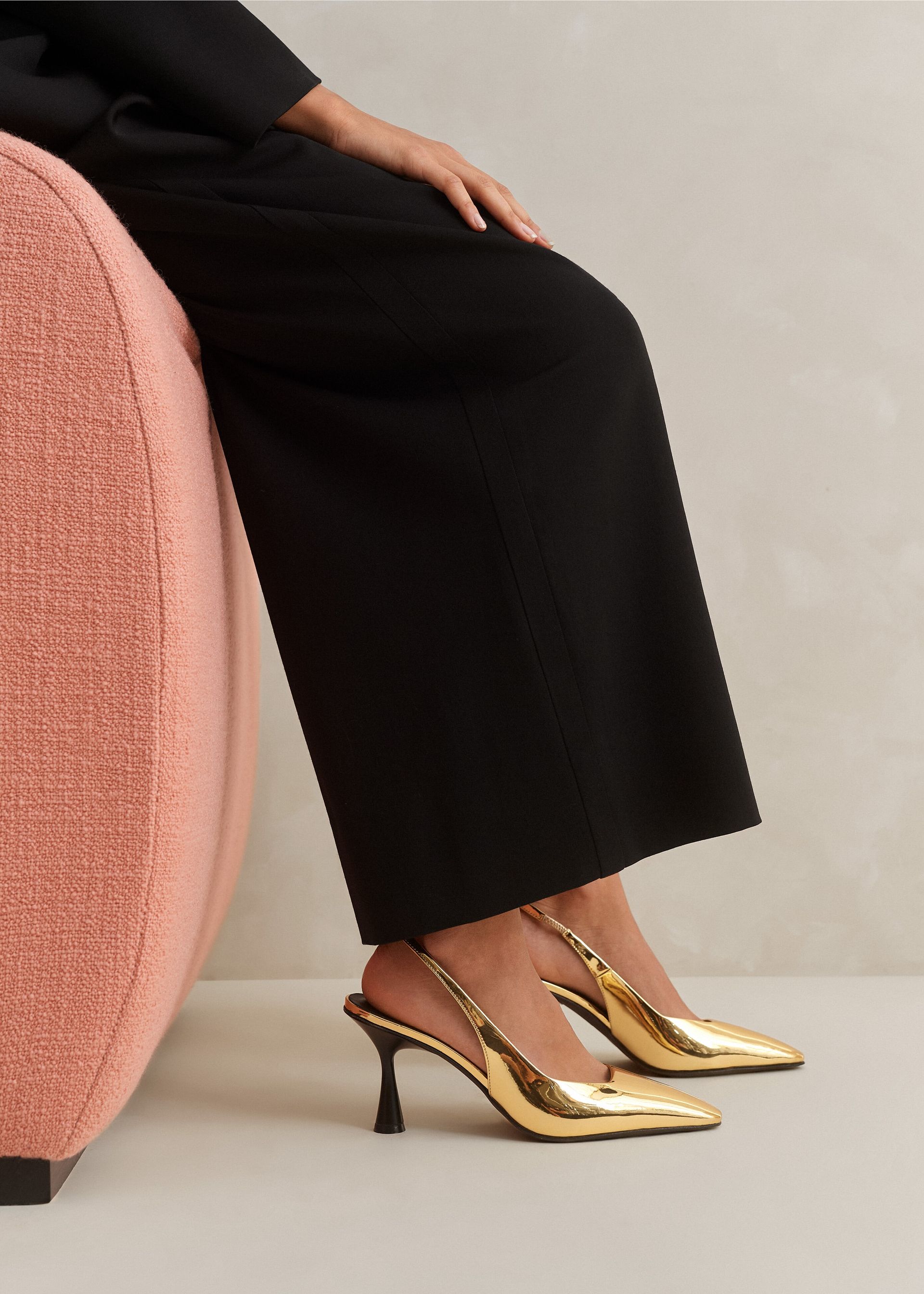 Chisel Toe Metallic Slingback