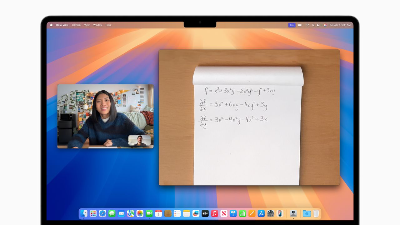 A screenshot of Desk View on the MacBook Air M4