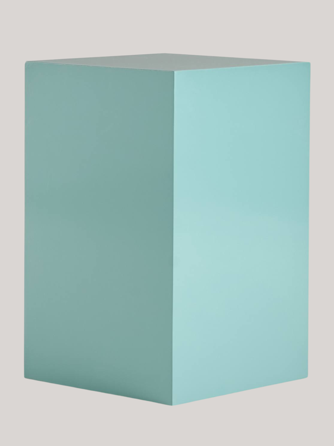 A sea green plinth
