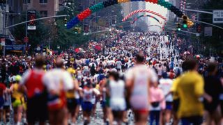 Runners completing the New York marathon