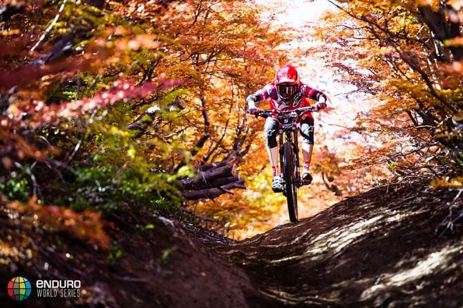 A rider descends in Chile