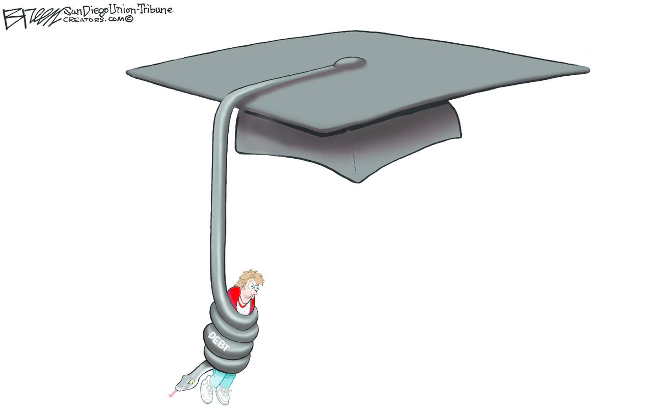 Editorial cartoon U.S. Commencement 2016