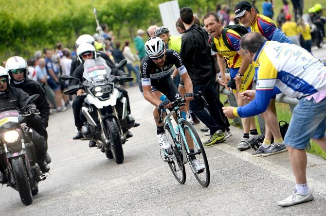 Thomas De Gendt (Omega Pharma-Quickstep) attacked the breakaway
