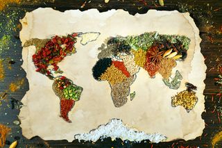 food, map, world, spices