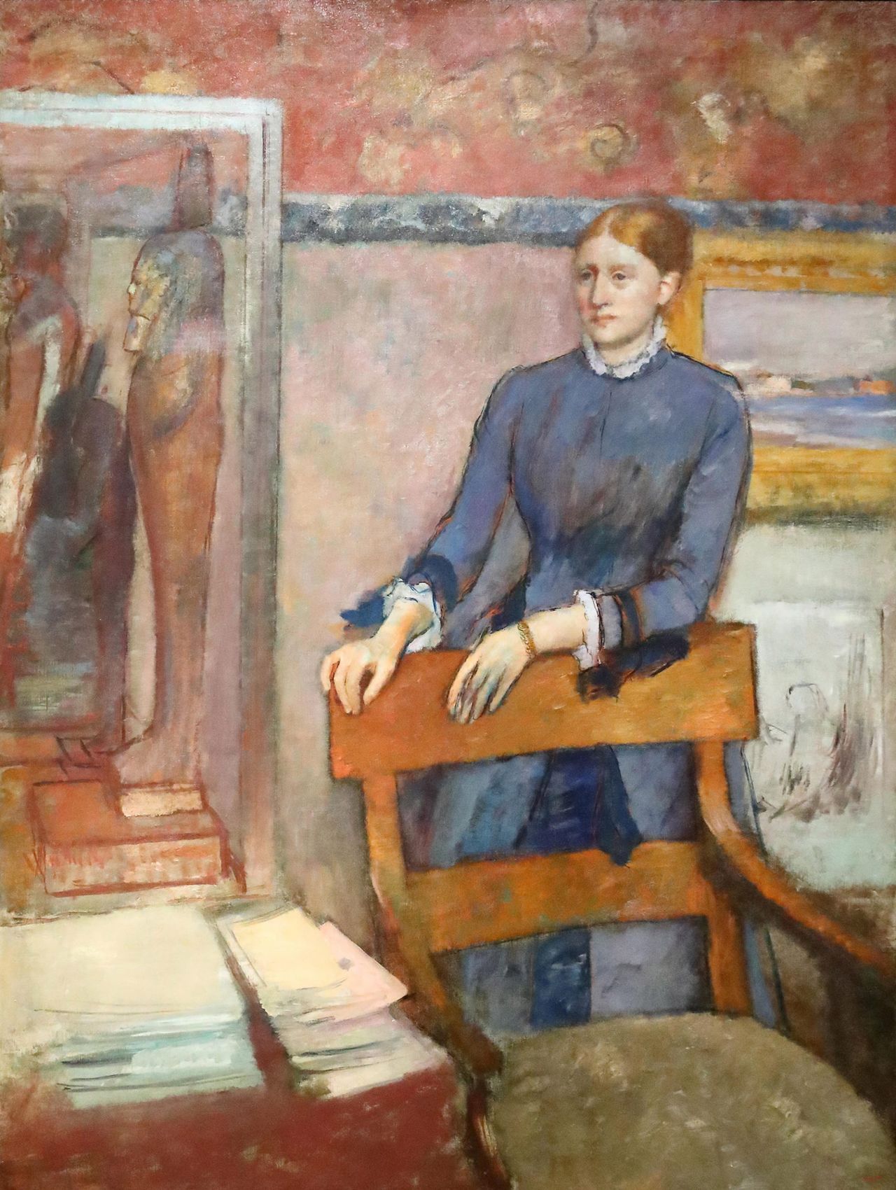 Helen Rouart in her Father&#039;s Study by French Impressionist painter Edgar Degas at the National Gallery, London.