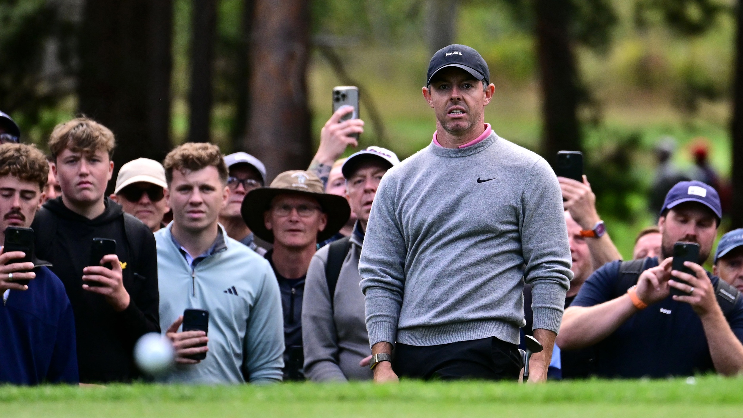 Rory McIlroy in action at the BMW PGA Championship at Wentworth
